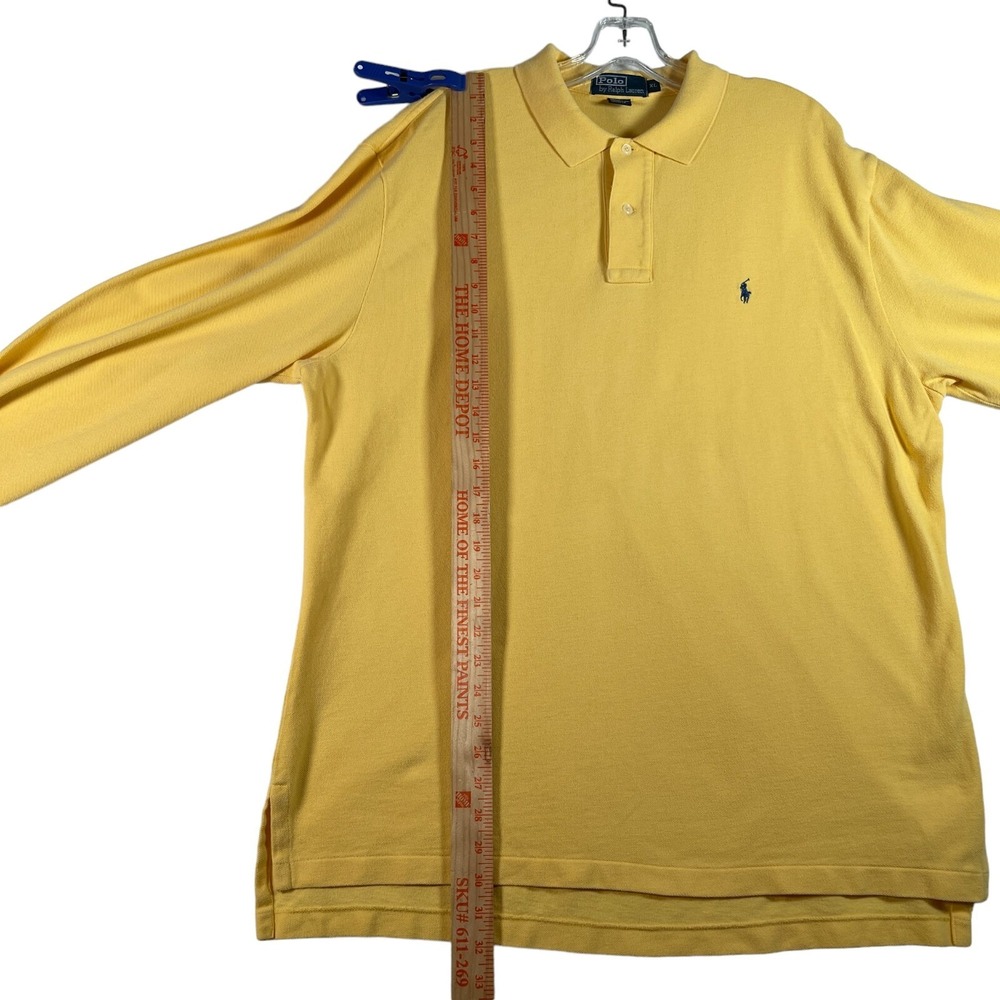Vintage Polo Ralph Lauren Shirt Mens XL Yellow Long Sleeve Preppy Classic Cotton - Picture 4 of 6